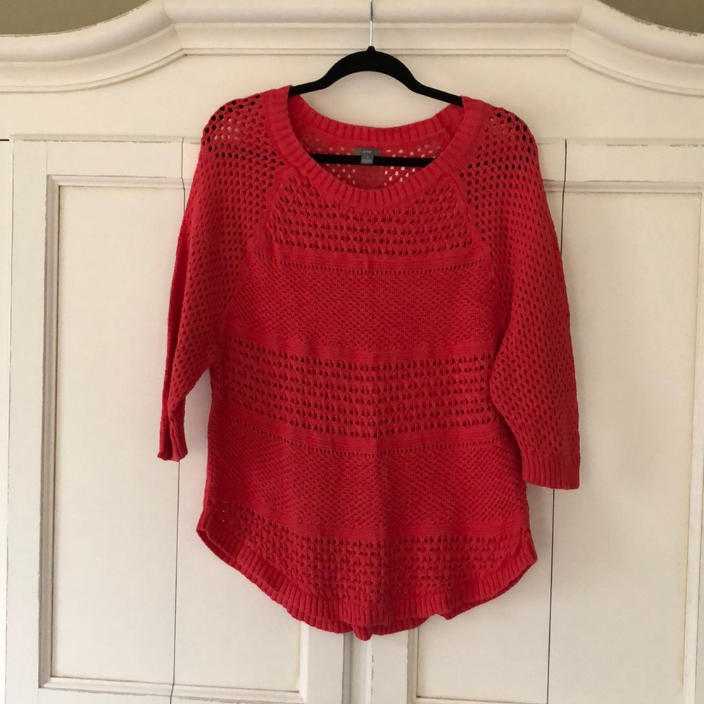 Salmon red 3/4 sleeve Aerie sweater